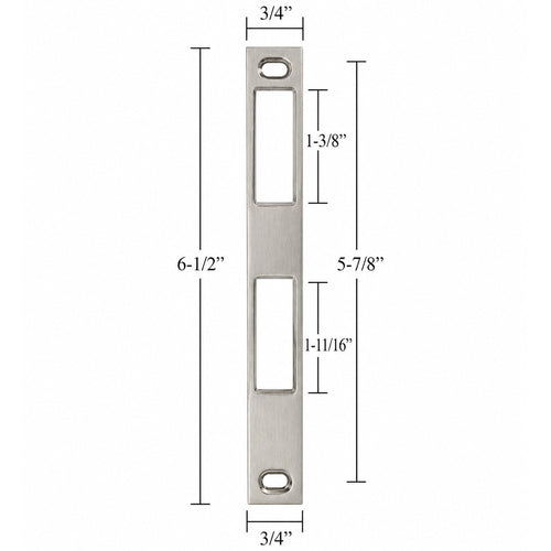 Larson Latch and Deadbolt Strike Plate - 3/4 x 6-1/2 Inches - Larson Latch and Deadbolt Strike Plate - 3/4 x 6-1/2 Inches