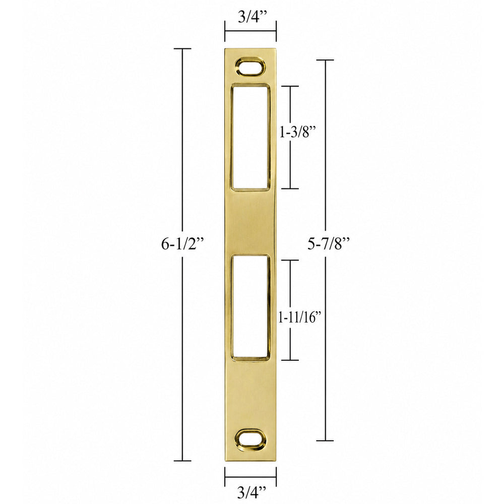 Larson Latch and Deadbolt Strike Plate - 3/4 x 6-1/2 Inches - Larson Latch and Deadbolt Strike Plate - 3/4 x 6-1/2 Inches