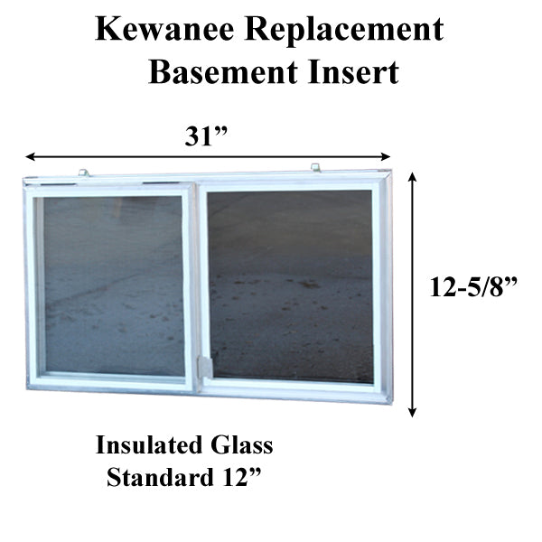 Kewanee C-310A-K-12 Aluminum Basement WINDOW Insert, Dual Pane Glass - Kewanee C-310A-K-12 Aluminum Basement WINDOW Insert, Dual Pane Glass