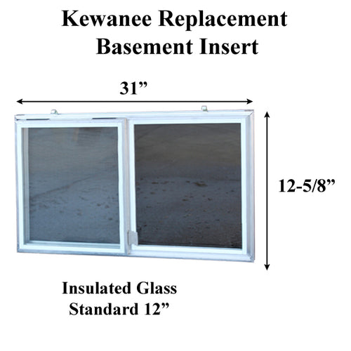 Kewanee C-310A-K-12 Aluminum Basement WINDOW Insert, Dual Pane Glass - Kewanee C-310A-K-12 Aluminum Basement WINDOW Insert, Dual Pane Glass