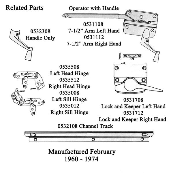 Andersen 7073A Operator with Handle 7-1/2 Inch Arm Square Shoe, Right Hand - Bronze - Andersen 7073A Operator with Handle 7-1/2 Inch Arm Square Shoe, Right Hand - Bronze