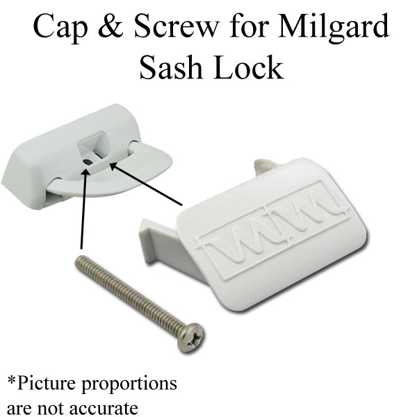 Cap and Screw Only for Milgard Positive Action Lock - Cap and Screw Only for Milgard Positive Action Lock