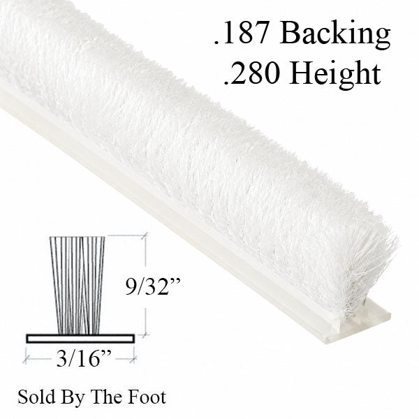Weatherstrip .187 T-Backing x .280 Fuzzy Pile - Choose Color - Weatherstrip .187 T-Backing x .280 Fuzzy Pile - Choose Color
