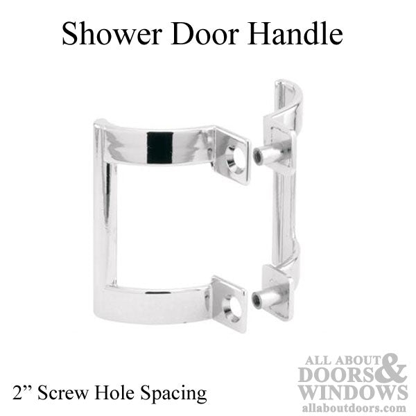 Shower Door Handle 2 Inch Hole Spacing Chrome - Shower Door Handle 2 Inch Hole Spacing Chrome
