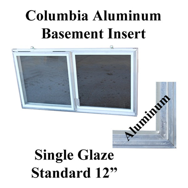 C-300-12 Aluminum Basement Window Insert, Single Pane Glass - C-300-12 Aluminum Basement Window Insert, Single Pane Glass