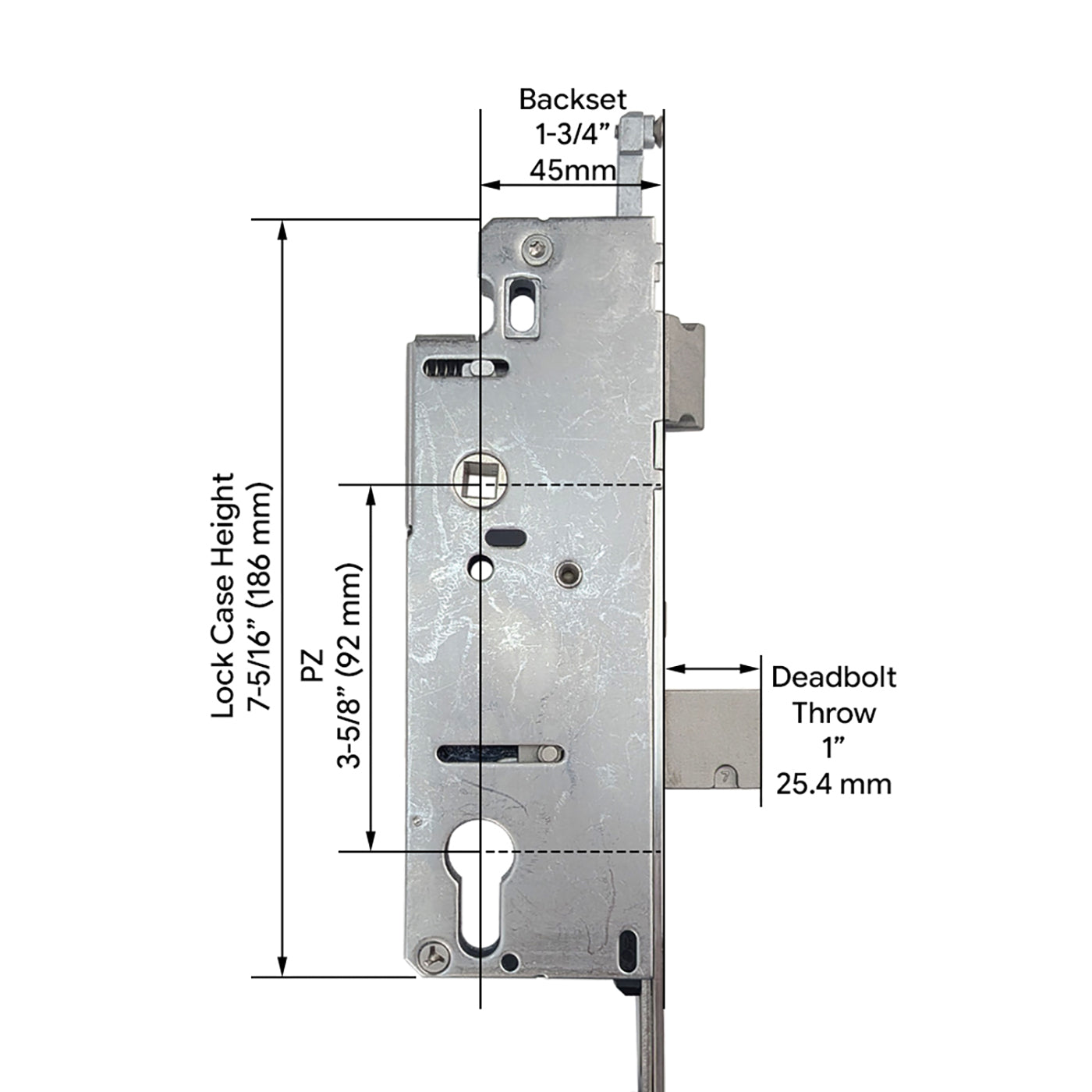 Hoppe HLS9000 Multipoint Lock Manual Tongue Gear 45mm Backset 92mm PZ 1 Inch Deadbolt Throw 36 Inch Handle Height - Hoppe HLS9000 Multipoint Lock Manual Tongue Gear 45mm Backset 92mm PZ 1 Inch Deadbolt Throw 36 Inch Handle Height
