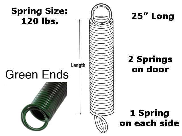 Extension Spring - 120 lbs Capacity - Green - Extension Spring - 120 lbs Capacity - Green