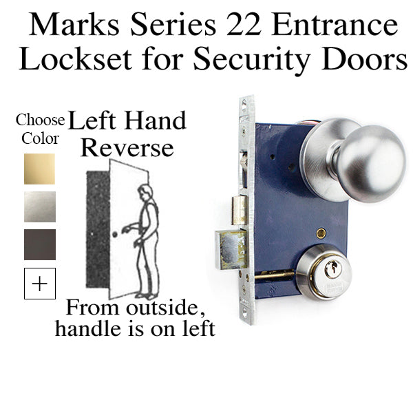 Marks Door Knobs With Mortise Lock Left Hand Reverse Door Hardware Set - Marks Door Knobs With Mortise Lock Left Hand Reverse Door Hardware Set