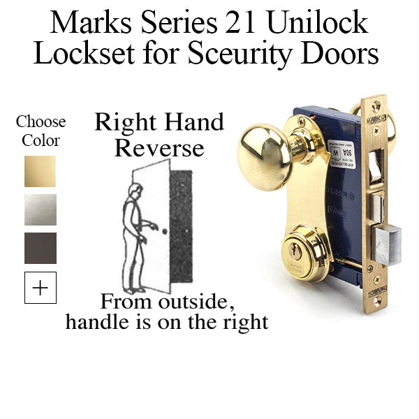 Marks Series 21 Entrance Door Handle Set Unilock Entrance Door Lockset Right Hand Reverse - Marks Series 21 Entrance Door Handle Set Unilock Entrance Door Lockset Right Hand Reverse