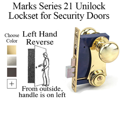 Marks Door Handle For Storm Doors Marks Series 21 Unilock Entrance Handle Set Left Hand Reverse Door Knob - Marks Door Handle For Storm Doors Marks Series 21 Unilock Entrance Handle Set Left Hand Reverse Door Knob
