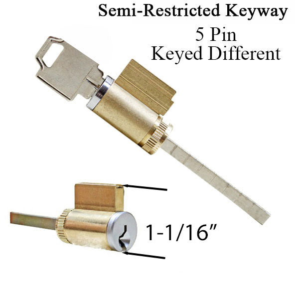 American Keyed Lock Cylinder  1-1/16 inch x 2-1/8-  Keyed Different - American Keyed Lock Cylinder  1-1/16 inch x 2-1/8-  Keyed Different