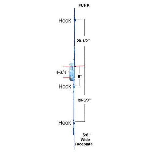 Hoppe FUHR Multipoint Lock 3 Hook Mortise Multipoint Lock For Sliding Doors - Hoppe FUHR Multipoint Lock 3 Hook Mortise Multipoint Lock For Sliding Doors