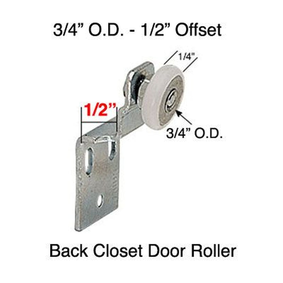 Closet Door Roller 0.75 Wheel Diameter with Offset - Closet Door Roller 0.75 Wheel Diameter with Offset