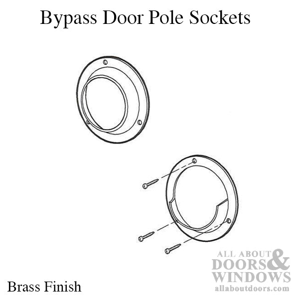 Metal Pole Sockets For 1-3/8 Inch Wood Closet Rods - Metal Pole Sockets For 1-3/8 Inch Wood Closet Rods