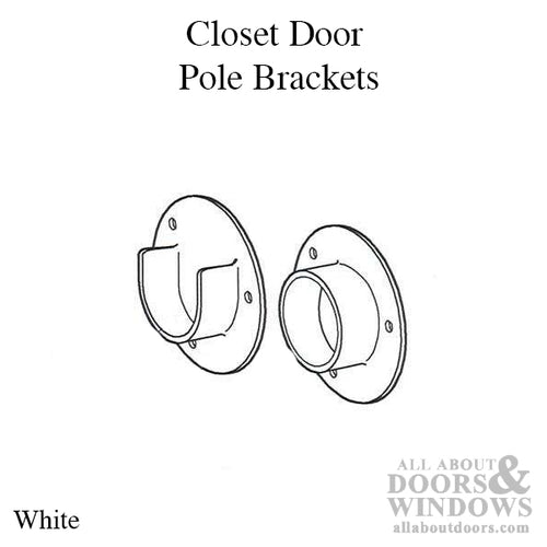 Closet Door Pole Bracket for 1.375 Standard Wood Pole - Closet Door Pole Bracket for 1.375 Standard Wood Pole