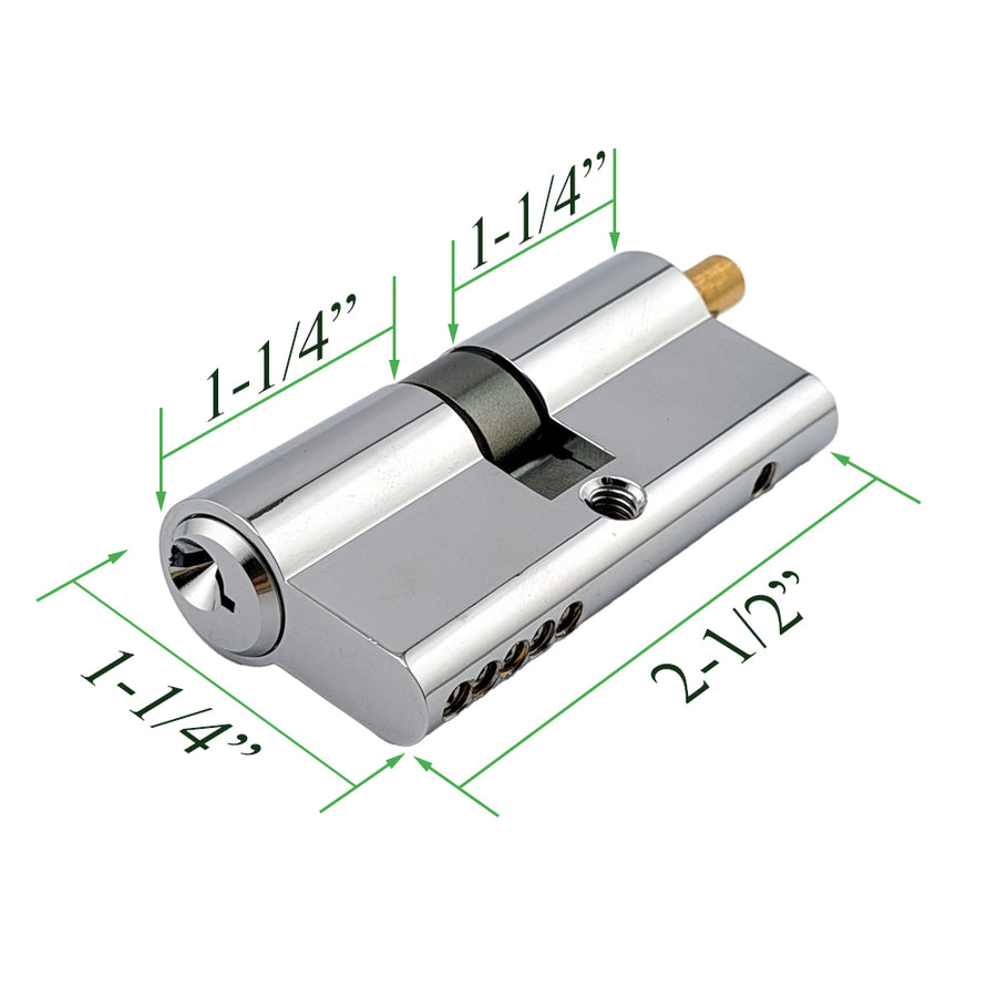 32 / 32 Euro Keyed Cylinder only for 1-3/4 Inch Thick Door  - Choose Color - 32 / 32 Euro Keyed Cylinder only for 1-3/4 Inch Thick Door  - Choose Color