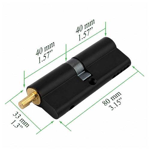 40 / 40 Euro Cylinder Only for 2-1/4 inch Door - 40 / 40 Euro Cylinder Only for 2-1/4 inch Door
