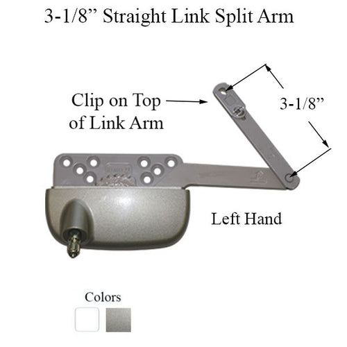 New Style Sill Mounted Straight Link 4-3/4 Inch Split Arm Casement Window Operator, Left - New Style Sill Mounted Straight Link 4-3/4 Inch Split Arm Casement Window Operator, Left