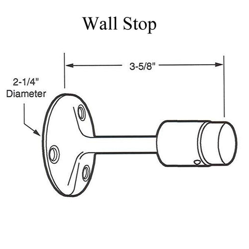 Wall Stop - 3-5/8 Inch Reach - Wall Stop - 3-5/8 Inch Reach