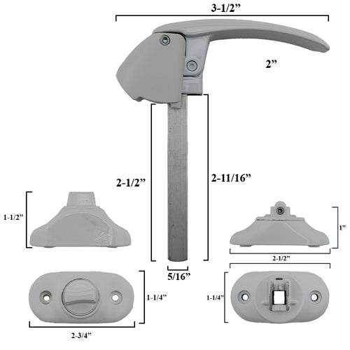 Andersen Emco Interior Latch & Deadbolt for Storm Door - Choose Color - Andersen Emco Interior Latch & Deadbolt for Storm Door - Choose Color