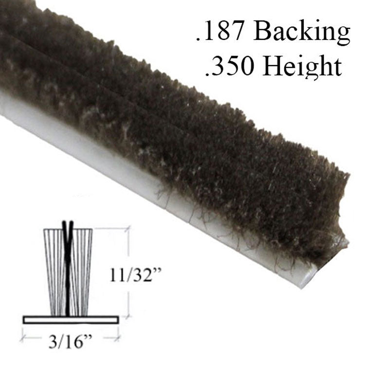 Ultra Fin Pro Weatherstrip .187 Backing x .350 Pile - Ultra Fin Pro Weatherstrip .187 Backing x .350 Pile