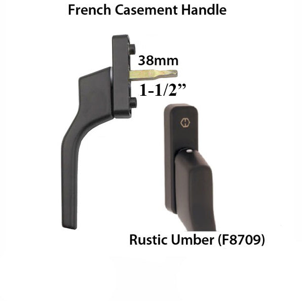 HOPPE French Casement Handle - 38mm Shaft, Metallic Brown Matte Finish - HOPPE French Casement Handle - 38mm Shaft, Metallic Brown Matte Finish