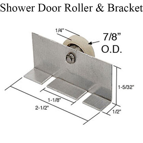 Ball Bearing Roller with Bracket for Shower Doors 7/8