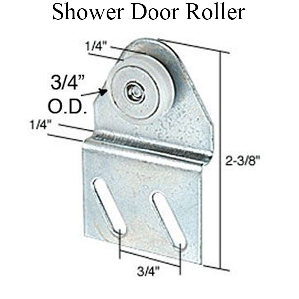 Shower door roller: 3/4 Flat Wheel w/ Bracket - Shower door roller: 3/4 Flat Wheel w/ Bracket