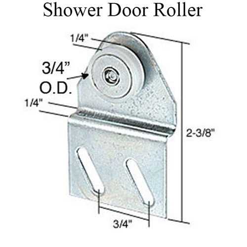 Shower door roller: 3/4 Flat Wheel w/ Bracket - Shower door roller: 3/4 Flat Wheel w/ Bracket