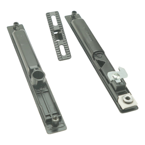 Handle Set Flush Type with Reversible Latch Hooks 6-5/8 Inch Hole Center Black Finish - Handle Set Flush Type with Reversible Latch Hooks 6-5/8 Inch Hole Center Black Finish
