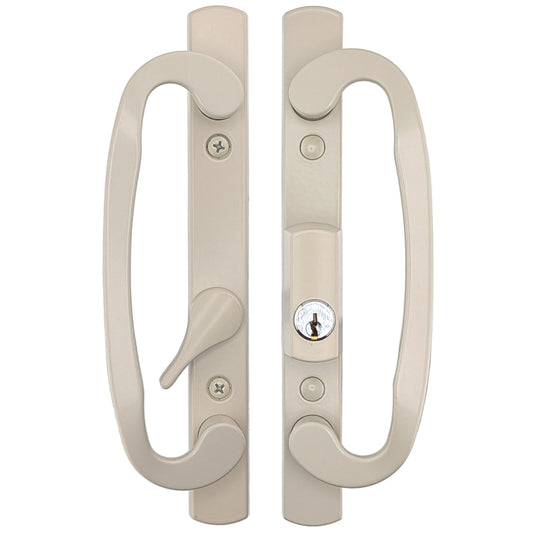 Legacy Glass Sliding Door Handle Set Keyed with Offset Thumbturn Schlage Keyway