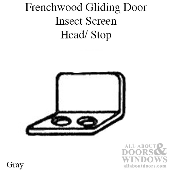 Andersen French-Wood Gliding Door Insect Screen Bracket / Head Stop Gray - Andersen French-Wood Gliding Door Insect Screen Bracket / Head Stop Gray