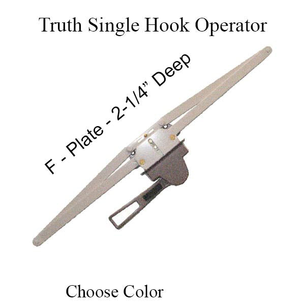 Truth Operator, Single Hook, Pull Lever, 20-1/2 inch - Longer F Plate - Truth Operator, Single Hook, Pull Lever, 20-1/2 inch - Longer F Plate