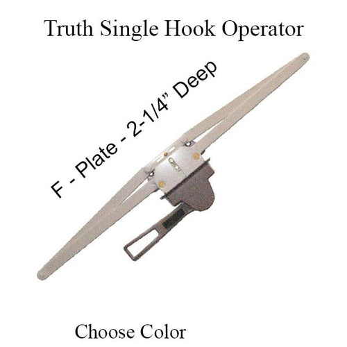 Truth Operator, Single Hook, Pull Lever, 20-1/2 inch - Longer F Plate - Truth Operator, Single Hook, Pull Lever, 20-1/2 inch - Longer F Plate