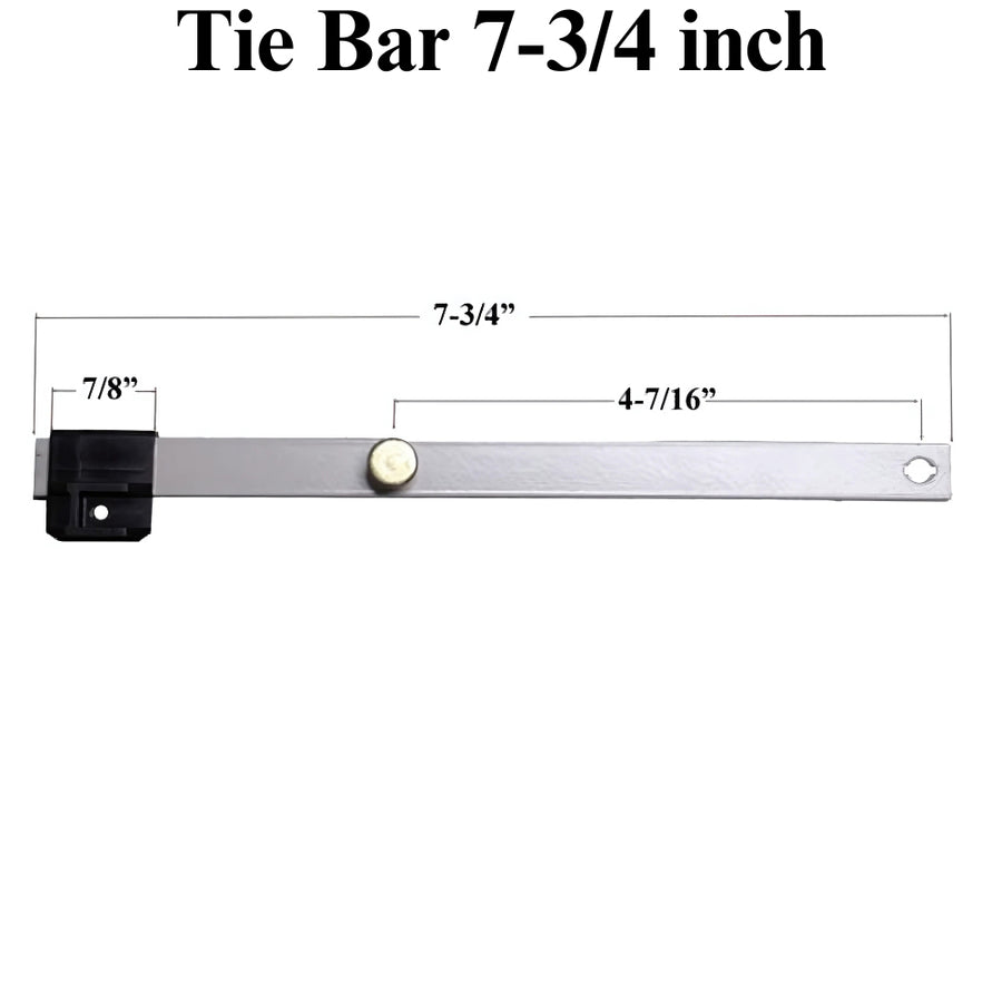 Tie Bar 7-3/4 inch with 1 roller and  black plastic guide - Tie Bar 7-3/4 inch with 1 roller and  black plastic guide