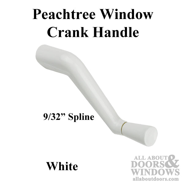 Peachtree Window Crank Handle 9/32 Spline - White Casement / Awning - Peachtree Window Crank Handle 9/32 Spline - White Casement / Awning