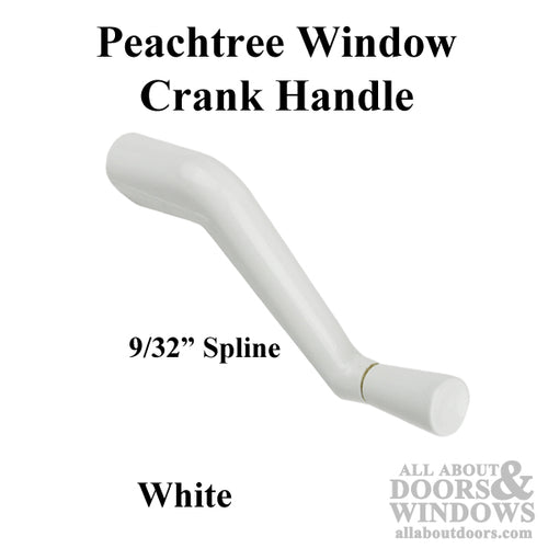 Peachtree Window Crank Handle 9/32 Spline - White Casement / Awning - Peachtree Window Crank Handle 9/32 Spline - White Casement / Awning