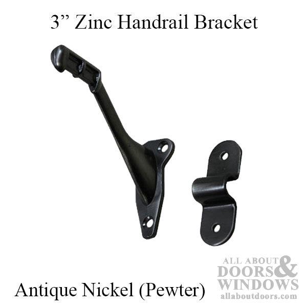 Handrail Bracket, Zinc - Antique Nickel (Pewter) - Handrail Bracket, Zinc - Antique Nickel (Pewter)
