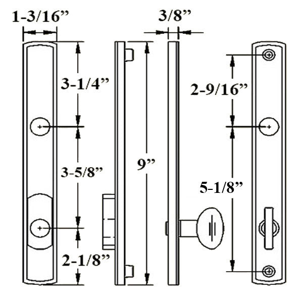 G-U Allegro Handle & 30mm Plate, Active, Key & Thumbturn (Handle Above Cylinder) Choose Color - G-U Allegro Handle & 30mm Plate, Active, Key & Thumbturn (Handle Above Cylinder) Choose Color
