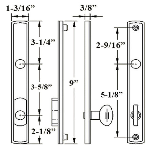 G-U Allegro Handle & 30mm Plate, Active, Key & Thumbturn (Handle Above Cylinder) Choose Color - G-U Allegro Handle & 30mm Plate, Active, Key & Thumbturn (Handle Above Cylinder) Choose Color