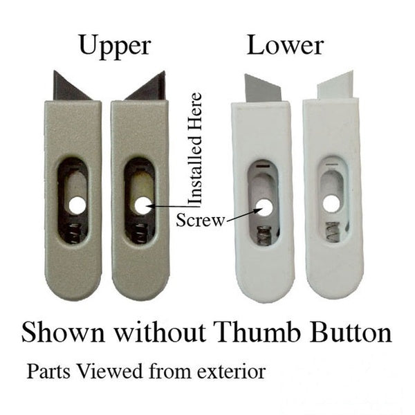 Pro-Shield Tilt Latch for LOWER Sash Gray Nose No Thumb Button Right Hand - Pro-Shield Tilt Latch for LOWER Sash Gray Nose No Thumb Button Right Hand