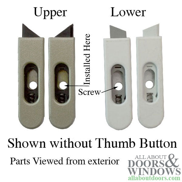 Pro-Shield Tilt Latch for LOWER Sash Gray Nose No Thumb Button Right Hand - Pro-Shield Tilt Latch for LOWER Sash Gray Nose No Thumb Button Right Hand