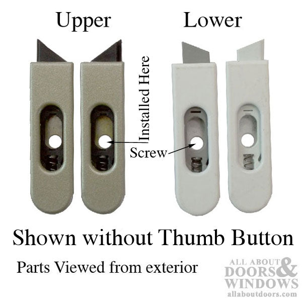 Pro-Shield Tilt Latch for LOWER Sash Gray Nose No Thumb Button Left Hand - Pro-Shield Tilt Latch for LOWER Sash Gray Nose No Thumb Button Left Hand