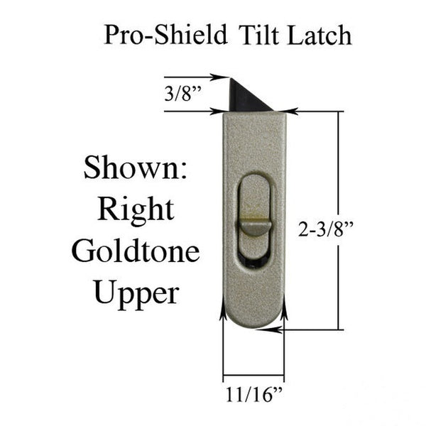 Pro-Shield Tilt Latch for LOWER Sash Gray Nose No Thumb Button Right Hand - Pro-Shield Tilt Latch for LOWER Sash Gray Nose No Thumb Button Right Hand
