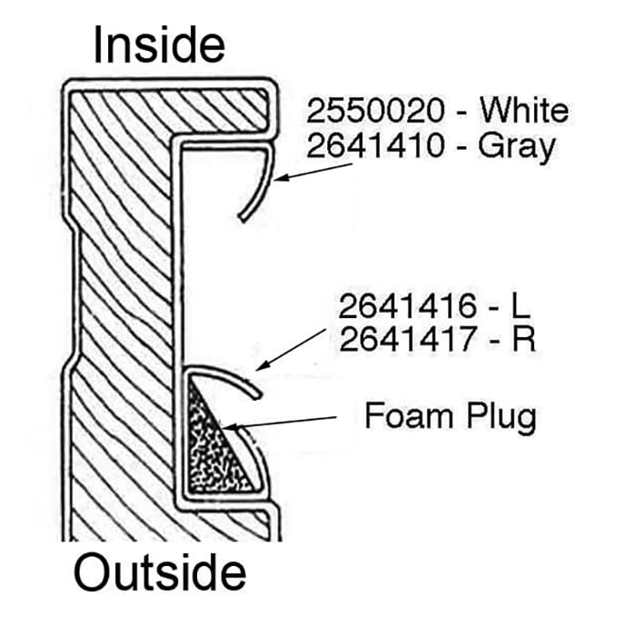 Andersen Left Hand Outside Operating Side Jamb Weatherstrip - 6' 8