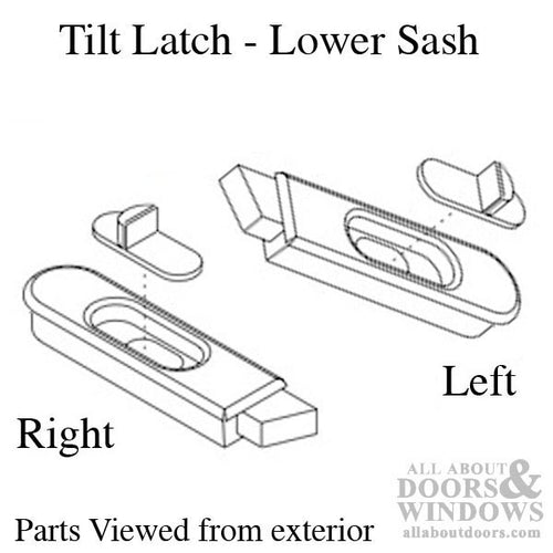 Pro-Shield Tilt Latch for LOWER Sash Gray Nose No Thumb Button Left Hand - Pro-Shield Tilt Latch for LOWER Sash Gray Nose No Thumb Button Left Hand