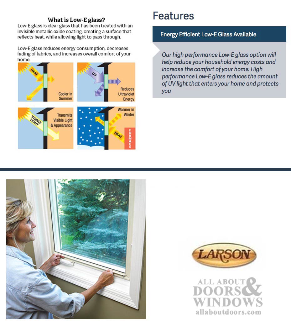 Larson Inside / Interior storm window, Low-E Glass - Larson Inside / Interior storm window, Low-E Glass