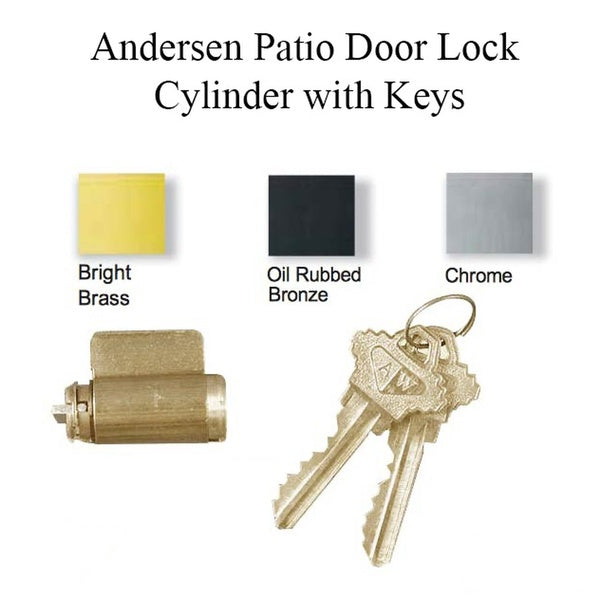 Lock Cylinder, Andersen Frenchwood Hinged- Bright Brass - Lock Cylinder, Andersen Frenchwood Hinged- Bright Brass