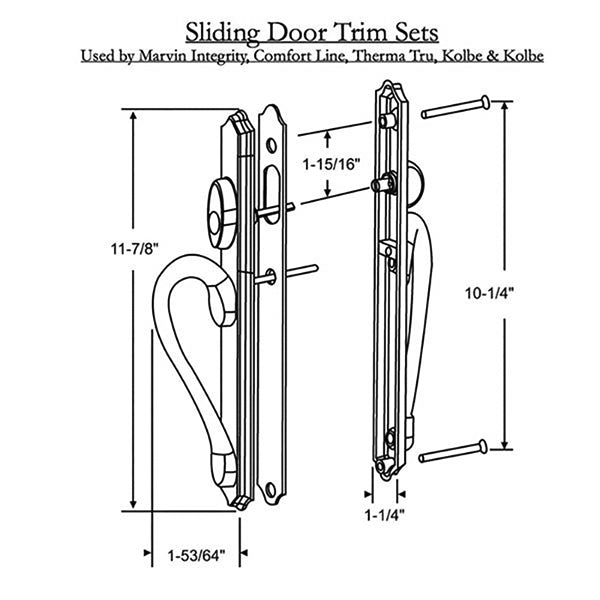 Inspirations Narrow Sliding Door Handle Active Non Keyed Door Handleset - Inspirations Narrow Sliding Door Handle Active Non Keyed Door Handleset