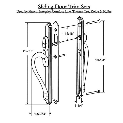 Inspirations Narrow Sliding Door Handle Active Non Keyed Door Handleset - Inspirations Narrow Sliding Door Handle Active Non Keyed Door Handleset